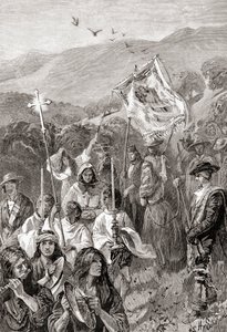 Legenda Los Angelesin perustajista, The Century Illustrated Monthly Magazine, julkaistu 1884 (puukaiverrus)